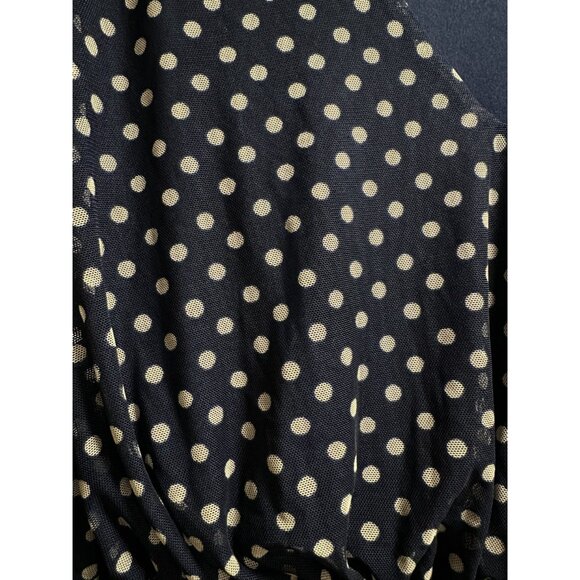 Kate & Lily Blue White Polka Dot V-Neck Midi Dress Elbow-Length Sleeves Size 16 - Picture 12 of 15